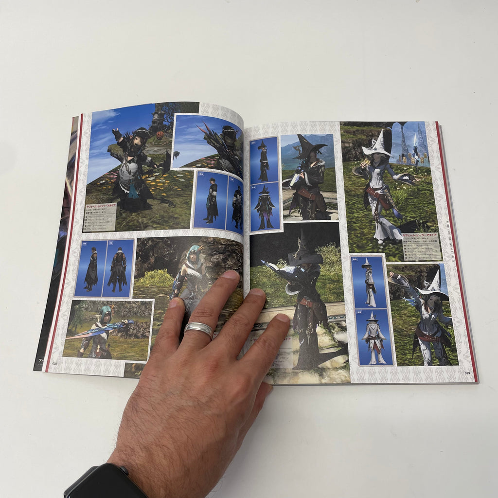 Open book with character illustrations on a white background