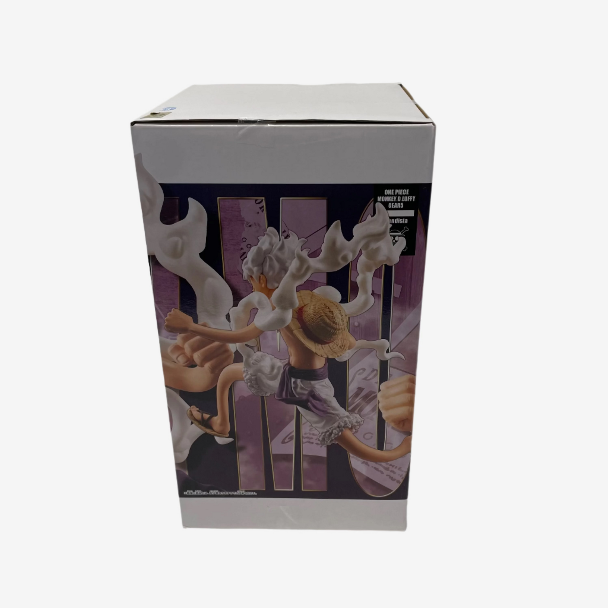 Box with a figurine design on a gray background
