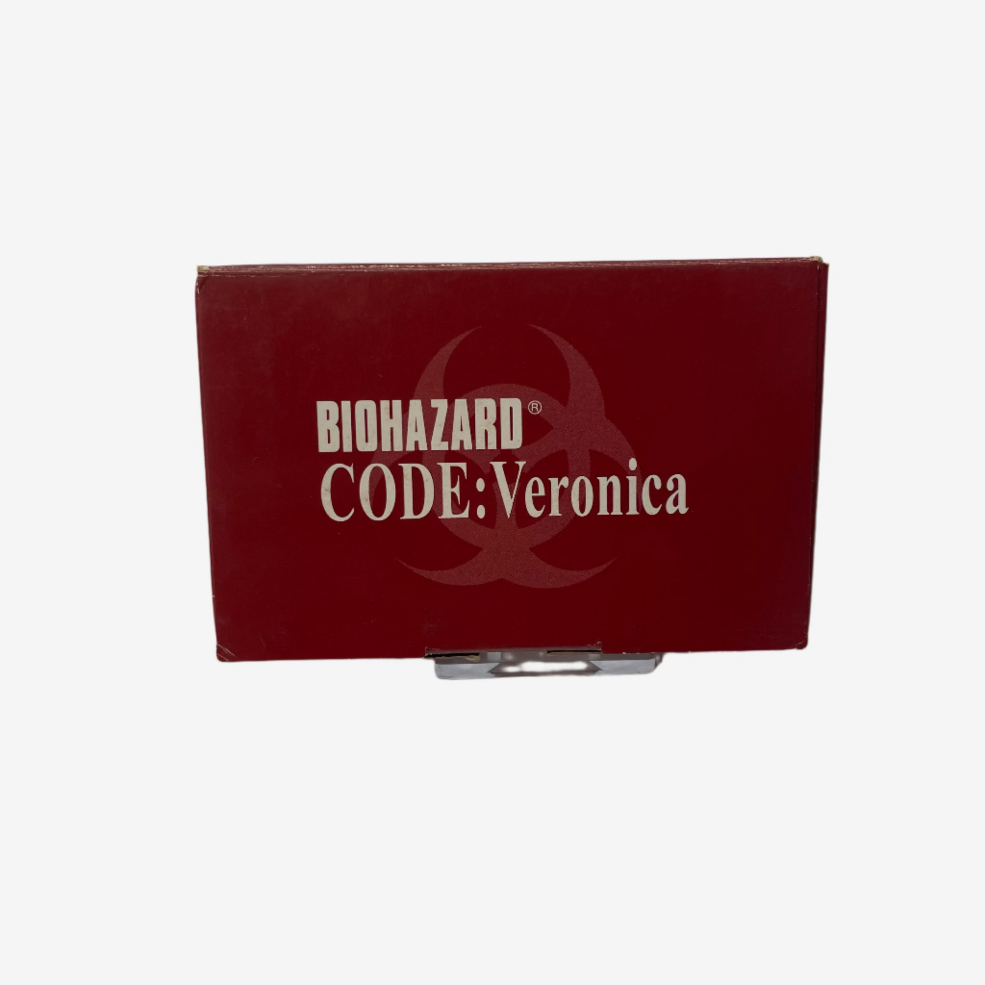 Red box with 'Biohazard Code: Veronica' text on a white background