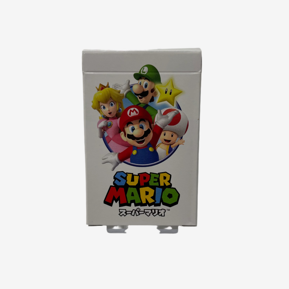 Super Mario-themed product packaging with characters on a white background