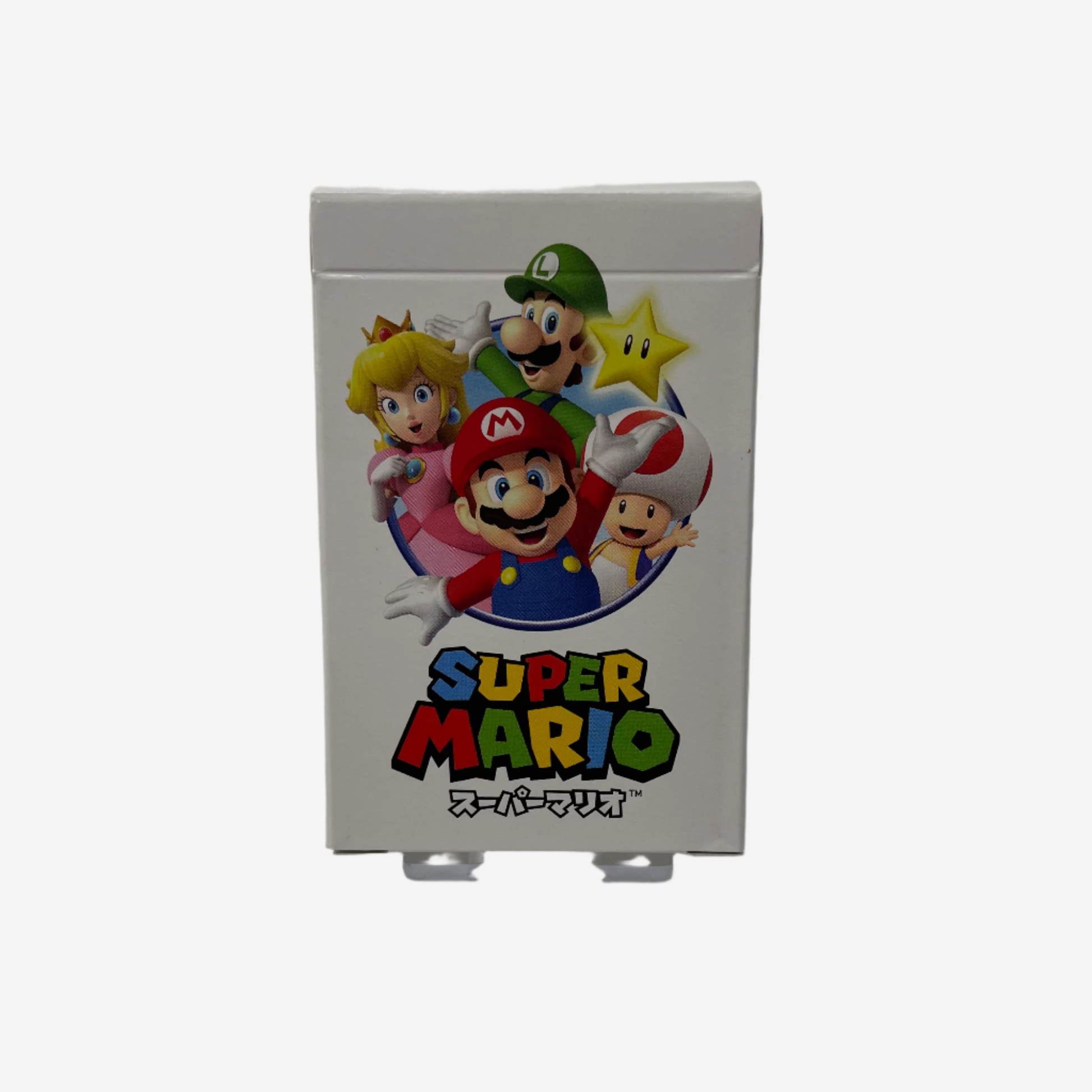 Super Mario-themed product packaging with characters on a white background
