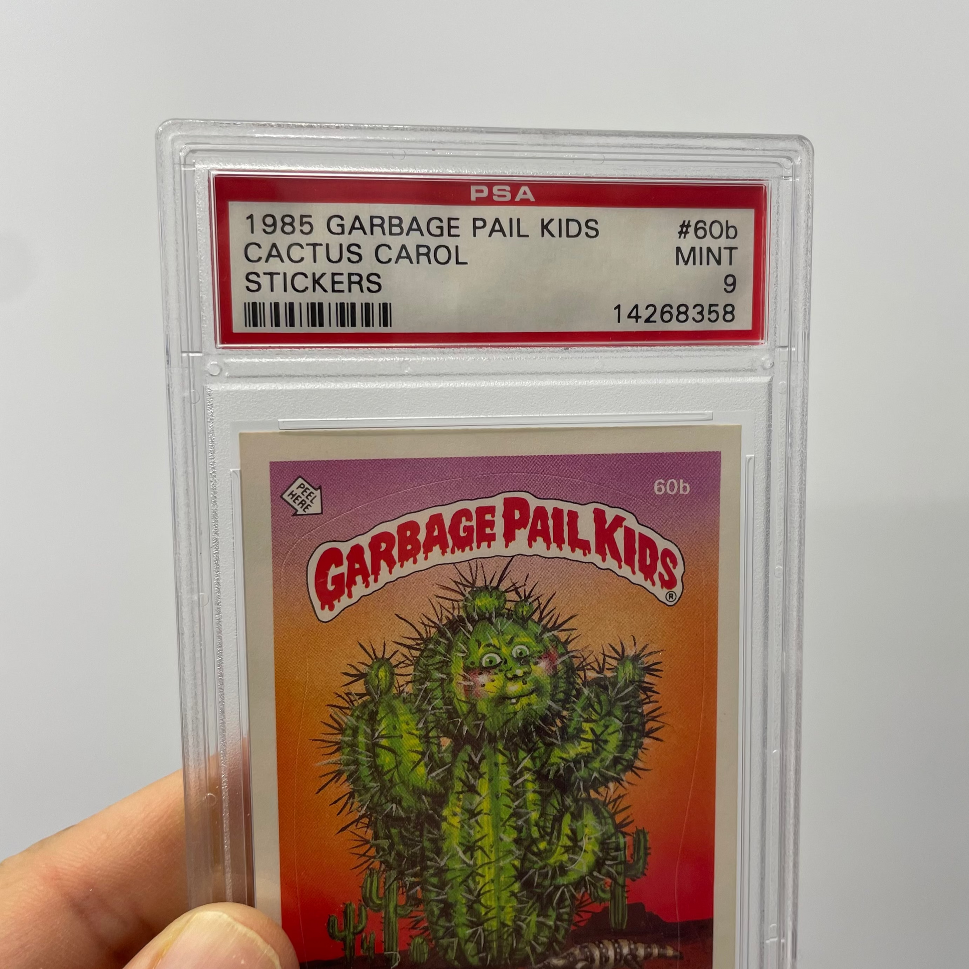 Garbage Pail Kids card featuring a cactus character in a PSA holder.