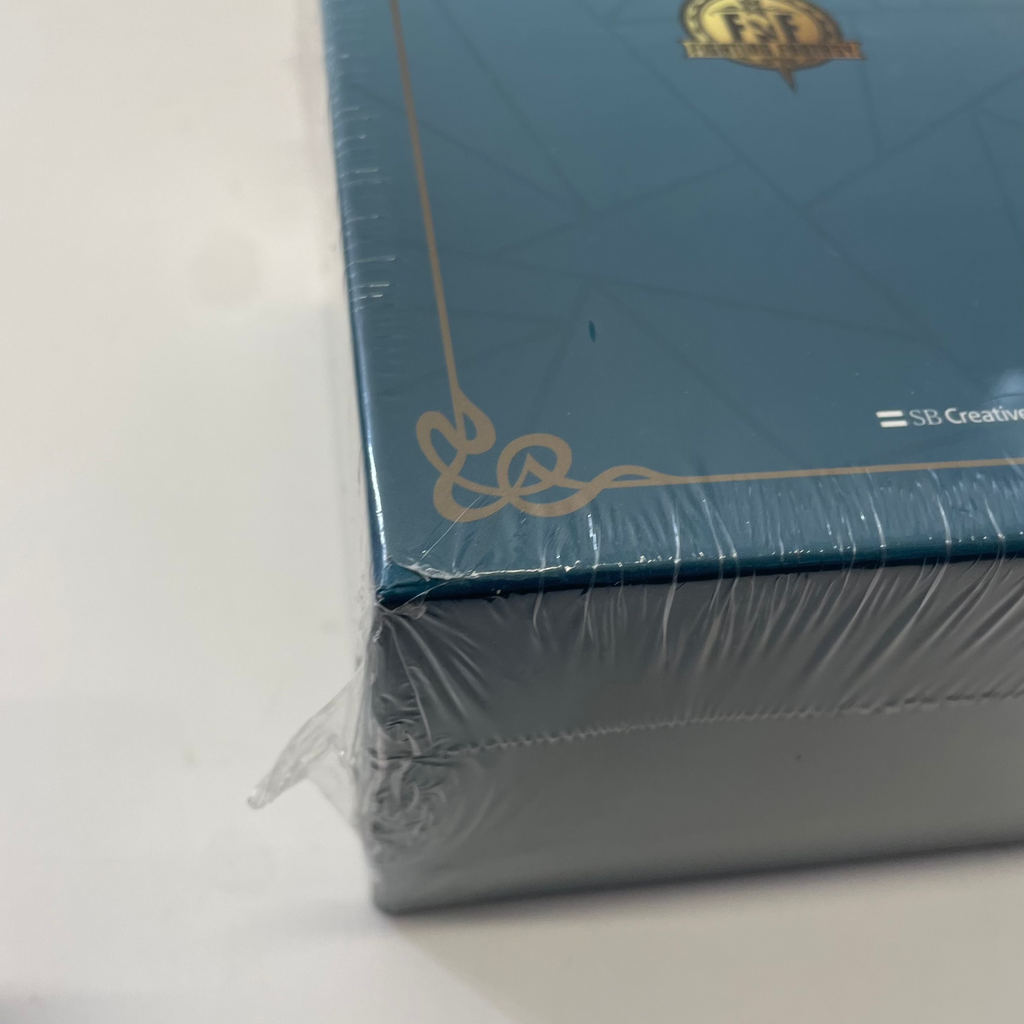 Blue box with a logo on a white background