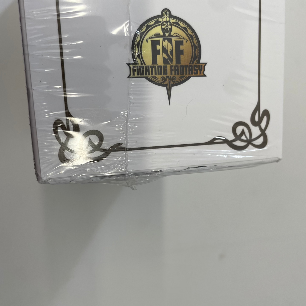 Clear packaging with 'Fighting Fantasy' logo on a white background
