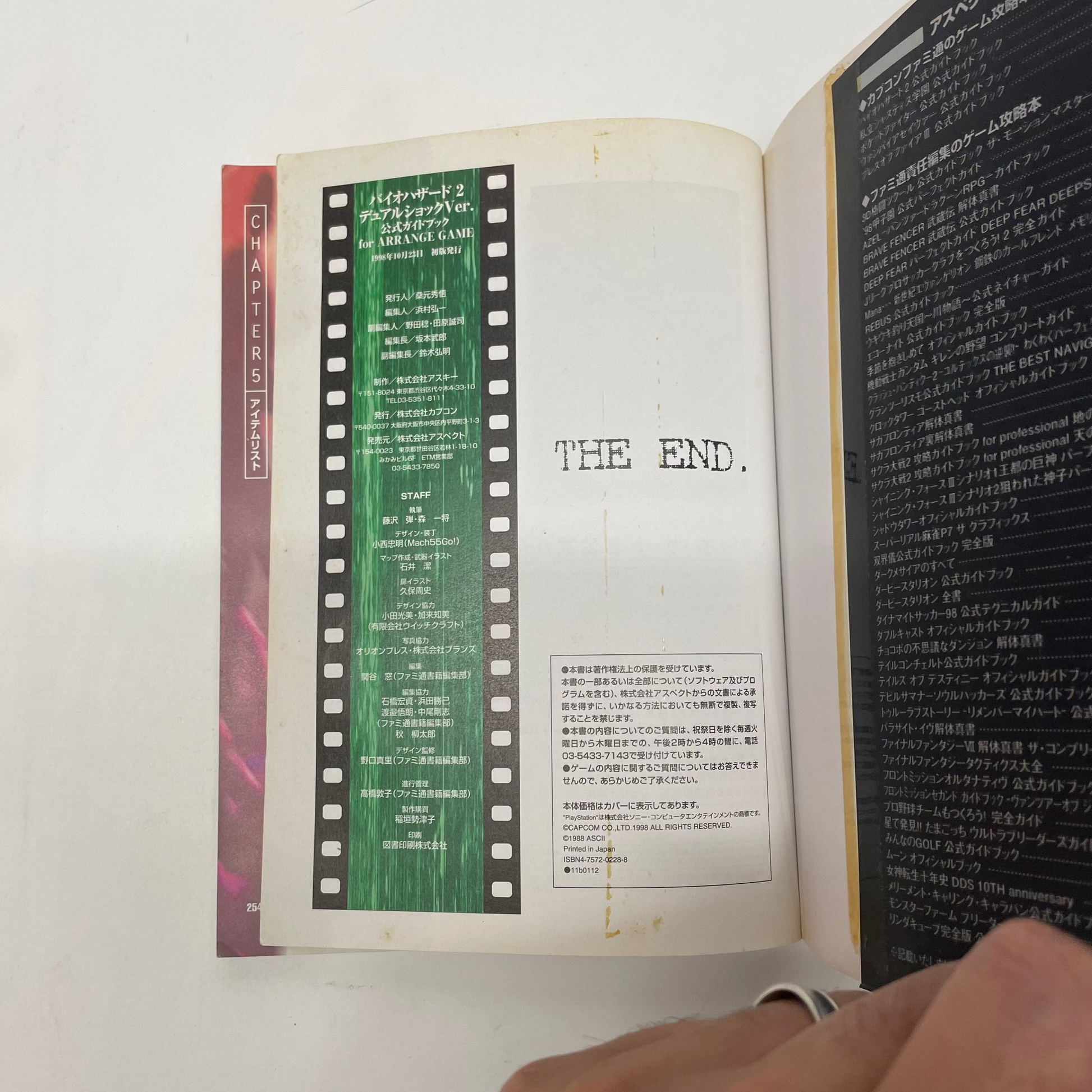 Open book with 'The End' at the bottom on a white background