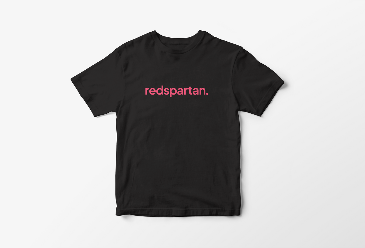 Red Spartan Logo T-Shirt - Wordmark 1